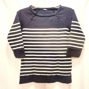 J. Crew cotton Crewneck sweater in Navy and off-white stripes XXS